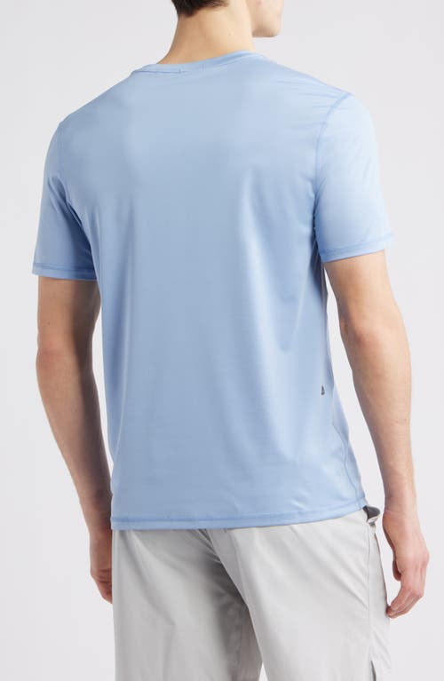 Hugo Boss Boss Slim Fit Performance Logo Graphic T-shirt In Open Blue