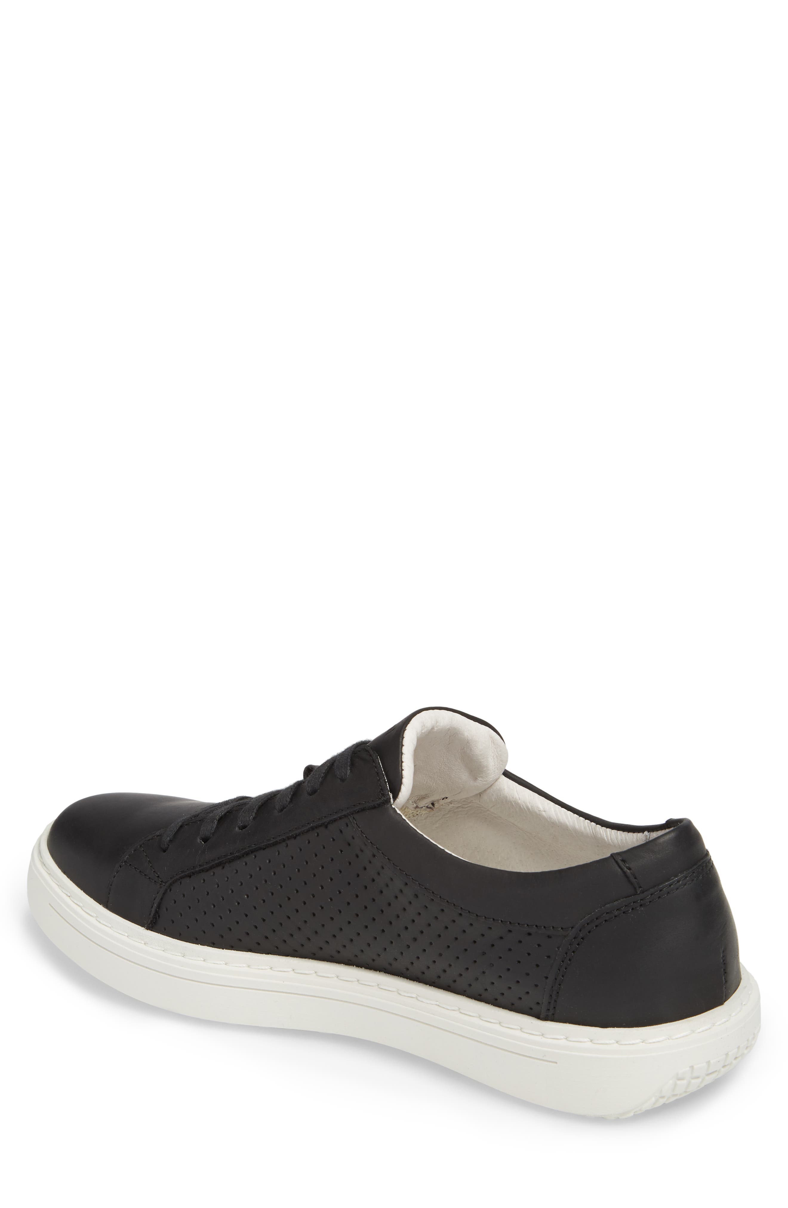 Quentin 13 Perforated Sneaker, Alternate, color, BLACK LEATHER