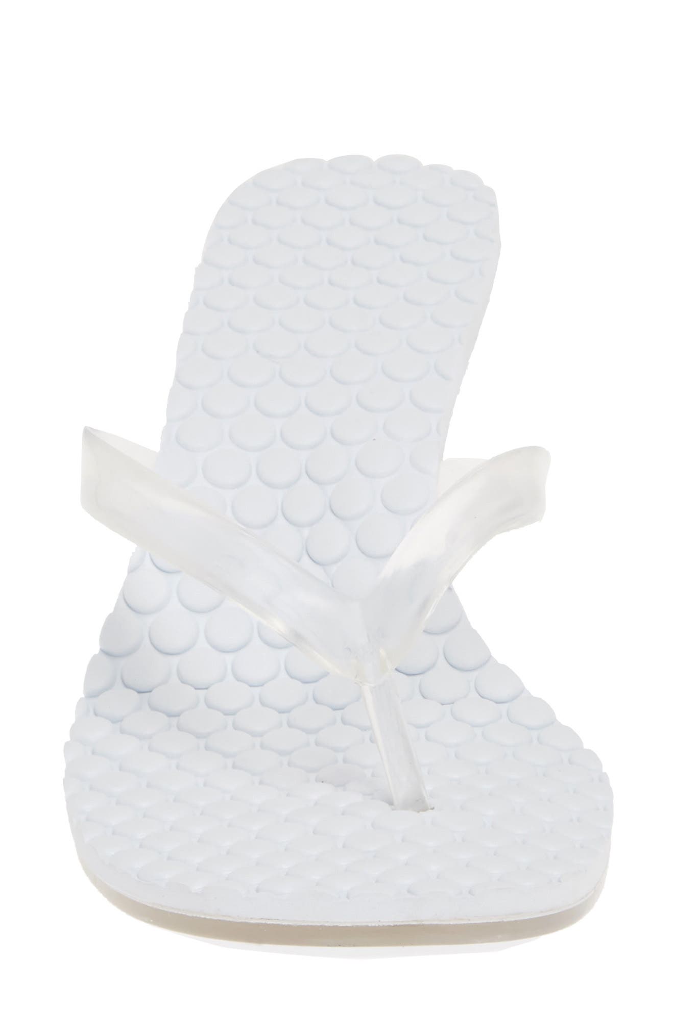Thong 2 Slide Sandal, Alternate, color, CLEAR FAUX LEATHER