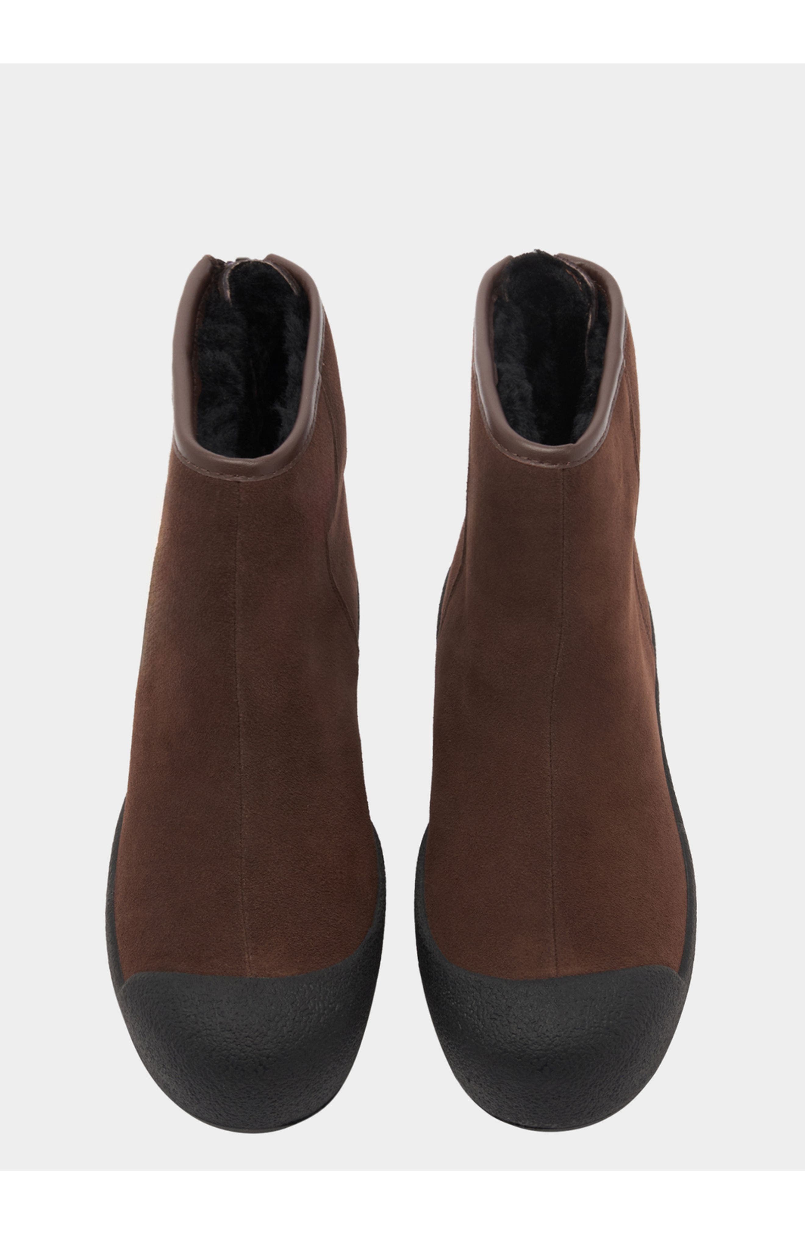 Bally Curling Bootie in Andorra Suede, Alternate, color, Brown