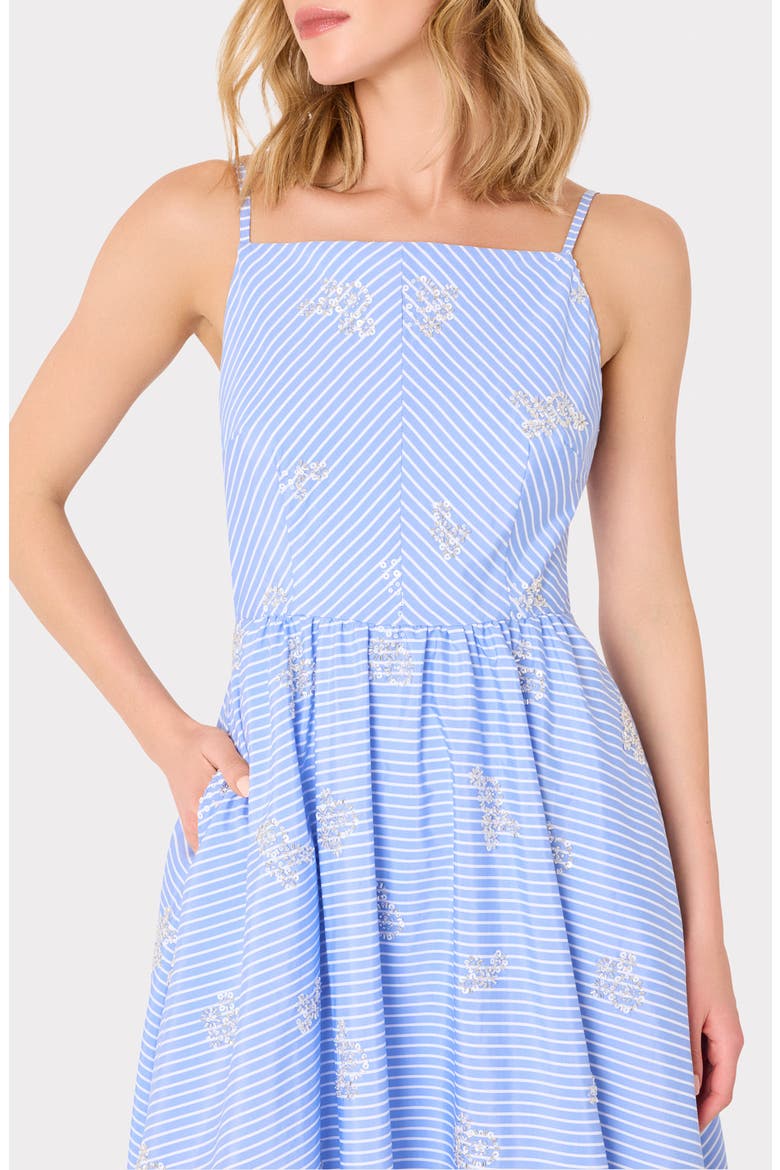 Emily Beaded A-Line Dress, Alternate, color, BLUE/ WHITE