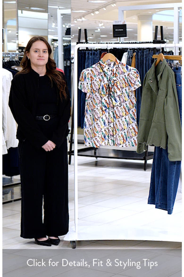 Jenie Stace Face Print Silk Button-Up Shirt video