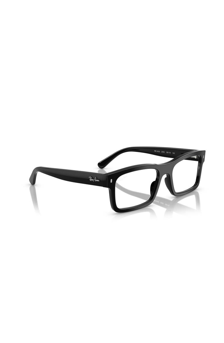 Ray-Ban 56mm Rectangle optical glasses, Alternate, color, Black