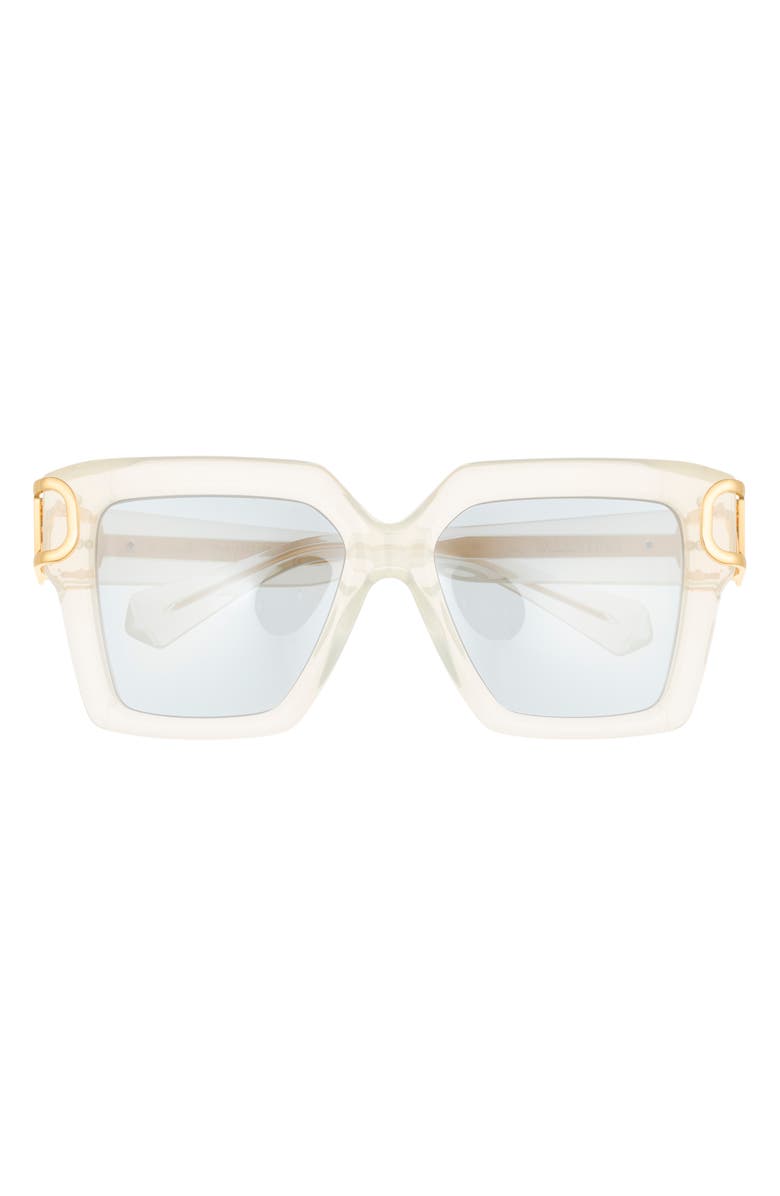 Valentino 50mm Polarized Square Sunglasses, Main, color, Ivory Ivory Grey