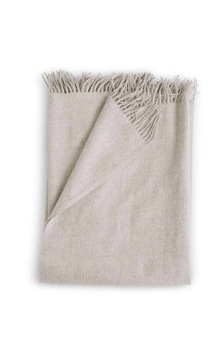 Evangeline 100% Baby Alpaca Throws, Main, color, Fog