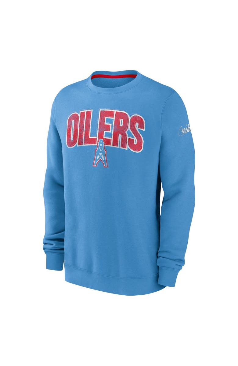 Nike Men's Nike Blue Tennessee Oilers Gridiron Classics Rewind Club Pullover Sweatshirt, Alternate, color, 