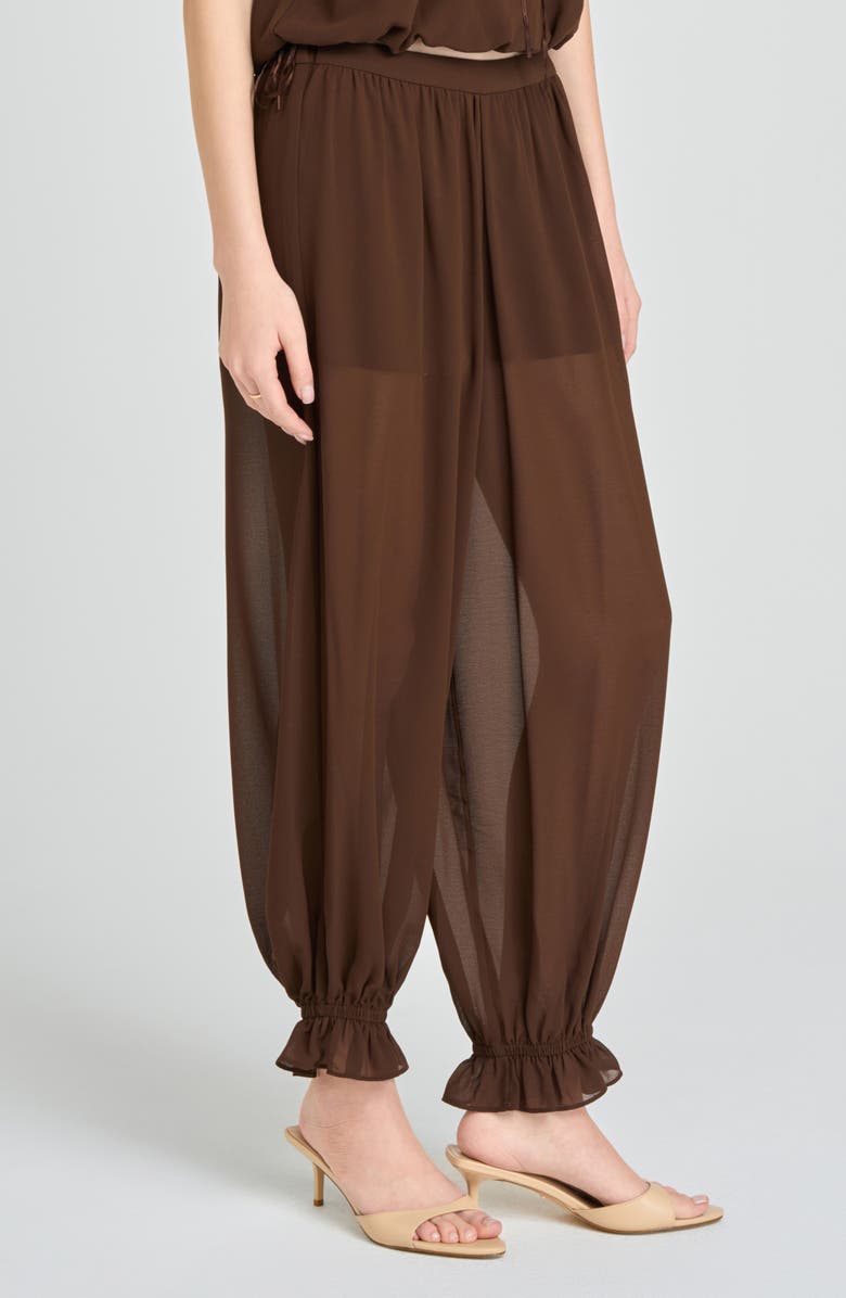 WAYF Jasmine Semisheer Balloon Pants, Alternate, color, Chocolate