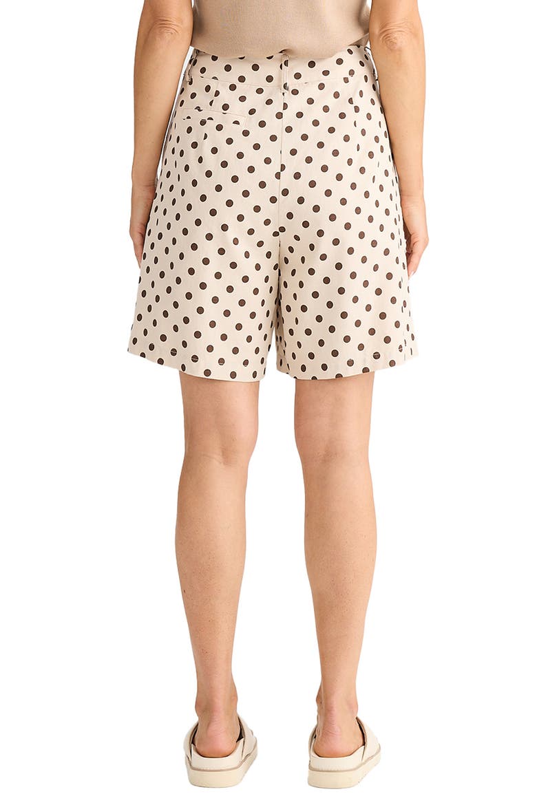 Eden Pleated Cotton Shorts, Alternate, color, CHOCOLATE POLKA DOT