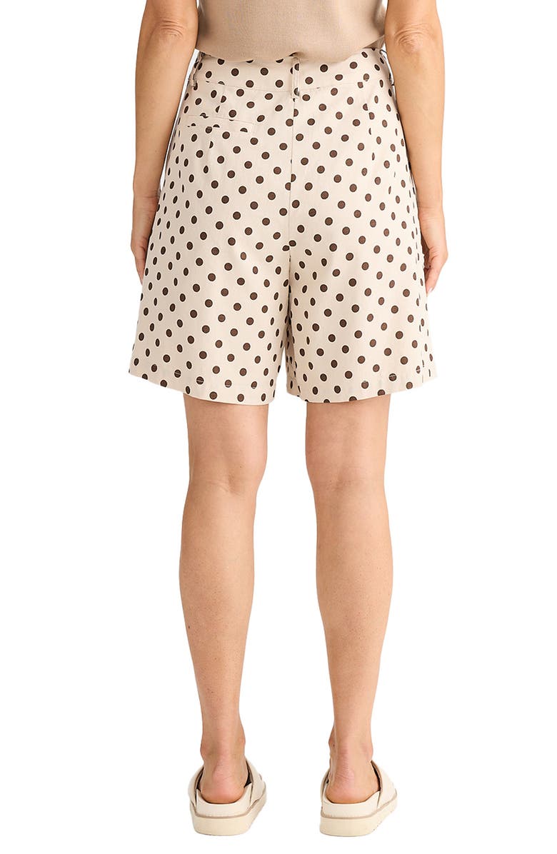Brave+True Eden Pleated Cotton Shorts, Alternate, color, Chocolate Polka Dot
