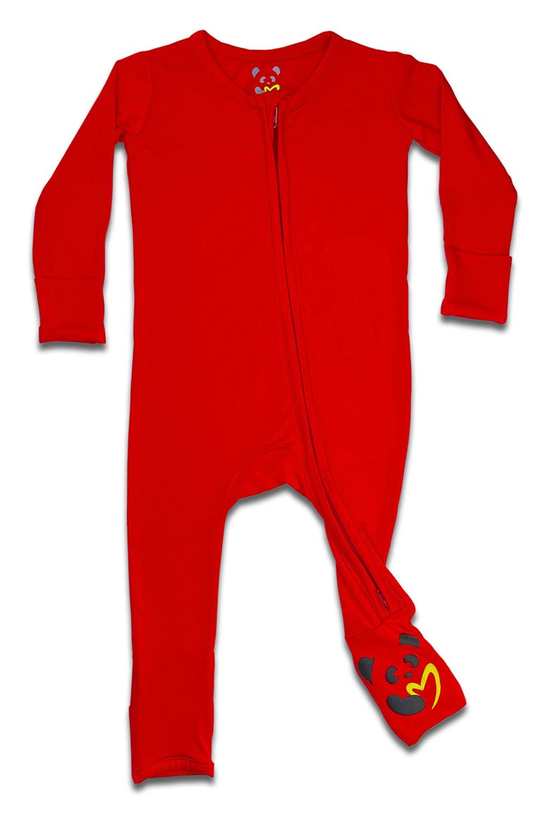 Kids' Convertible Footie Pajamas, Main, color, RED