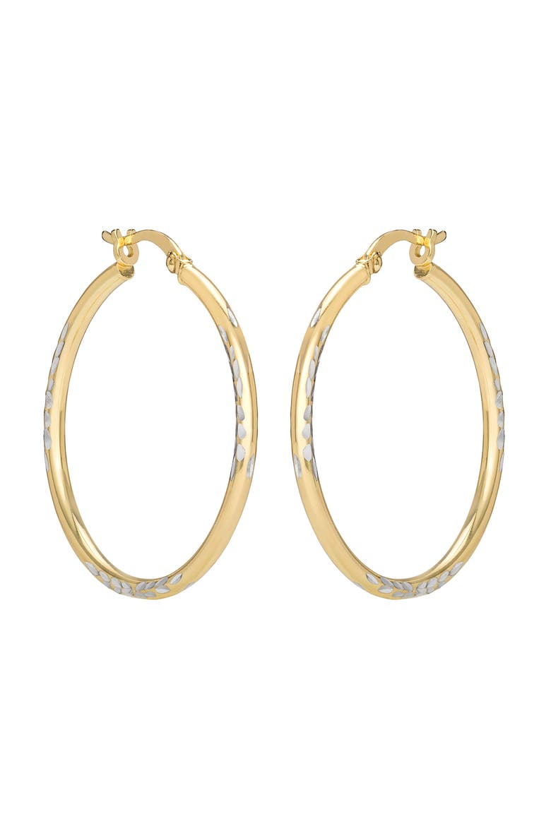 Round Hoop Sterling Silver Earrings, Main, color, Gold