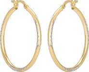 HOT SILVER Round Hoop Sterling Silver Earrings