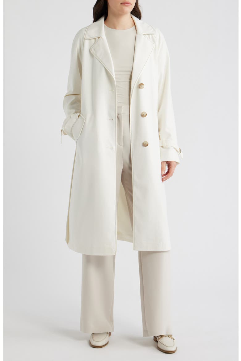 Stretch Gabardine Trench Coat, Alternate, color, CREAM