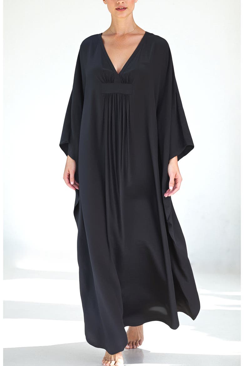 Olivia Silk Caftan, Main, color, Black