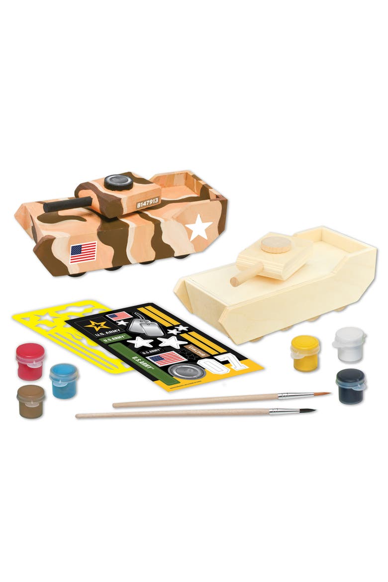 U.S. Army - Tank Wood Craft & Paint Kit, Alternate, color, Multicolor