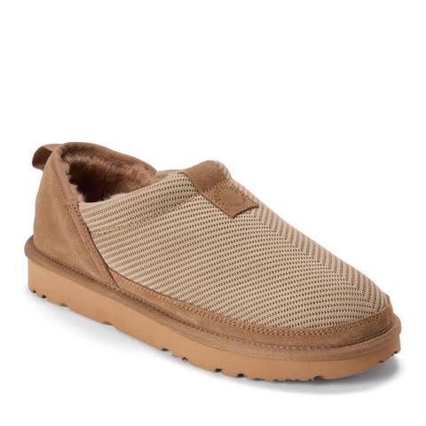 Fireside Sport Knit And Suede Water Repellent Slip On Shoetie