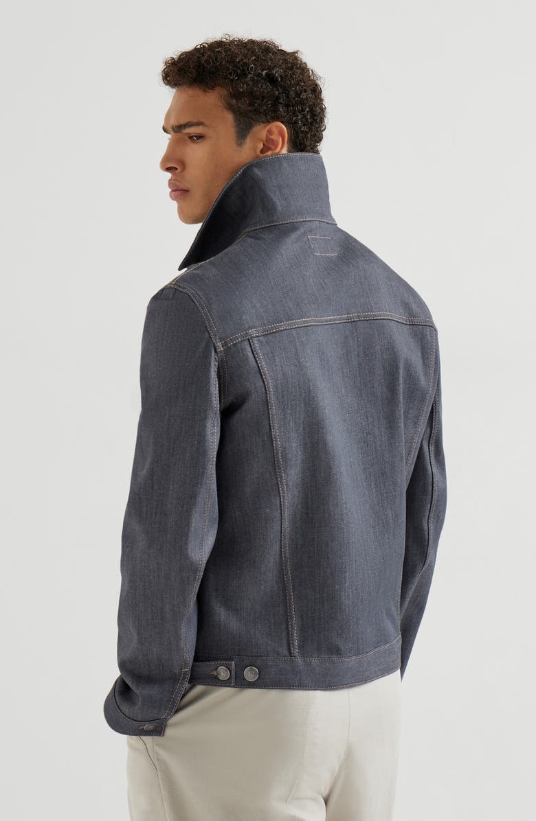 Brunello Cucinelli Denim four-pocket jacket, Alternate, color, Medium Grey