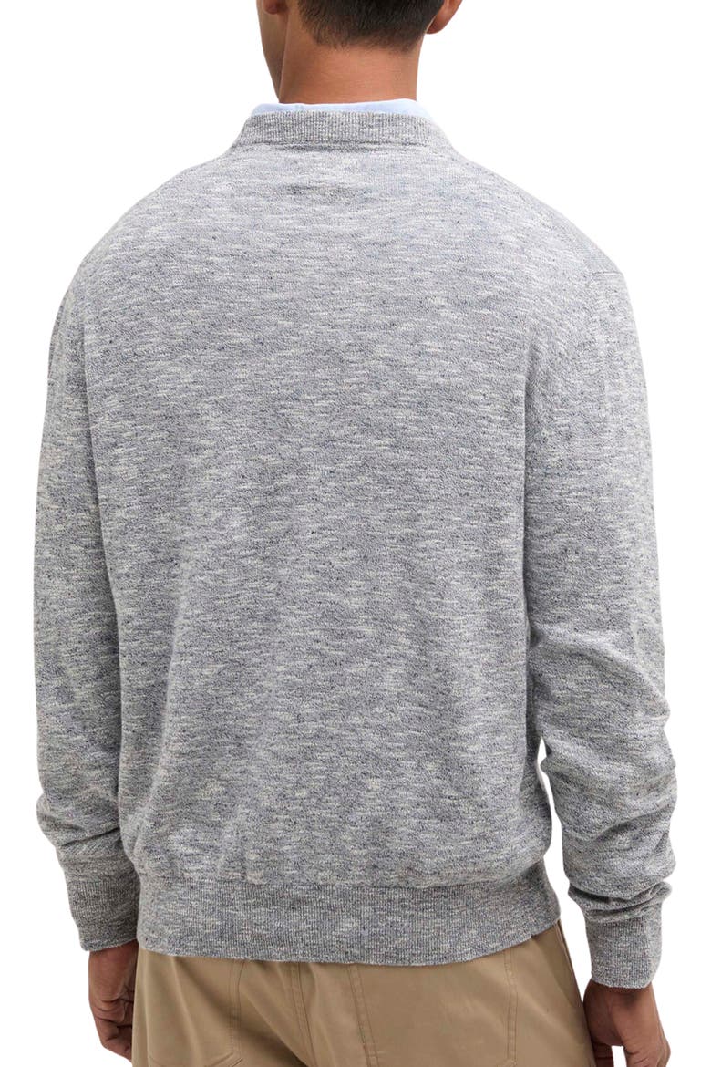 Flaxby Linen Blend Crewneck Sweater, Alternate, color, NAVY