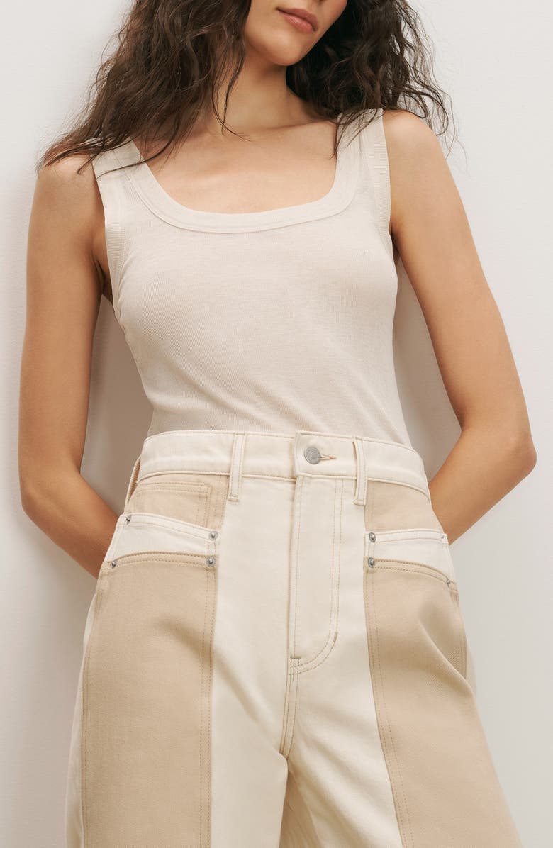 Veronica Beard Belvedere Tank, Main, color, Ecru