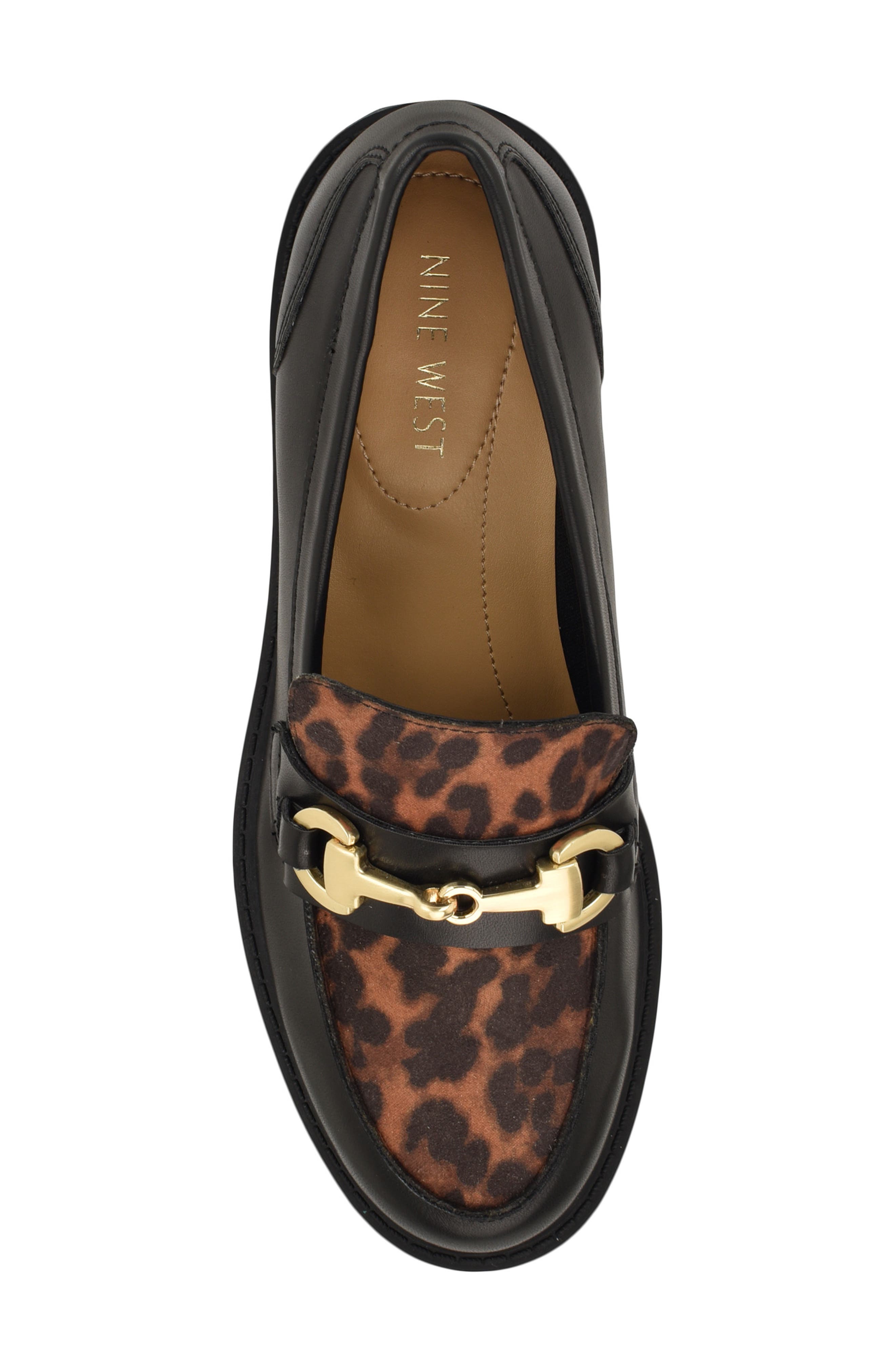 Nine West Newdale Bit Loafer, Alternate, color, Black/ Leopard Multi