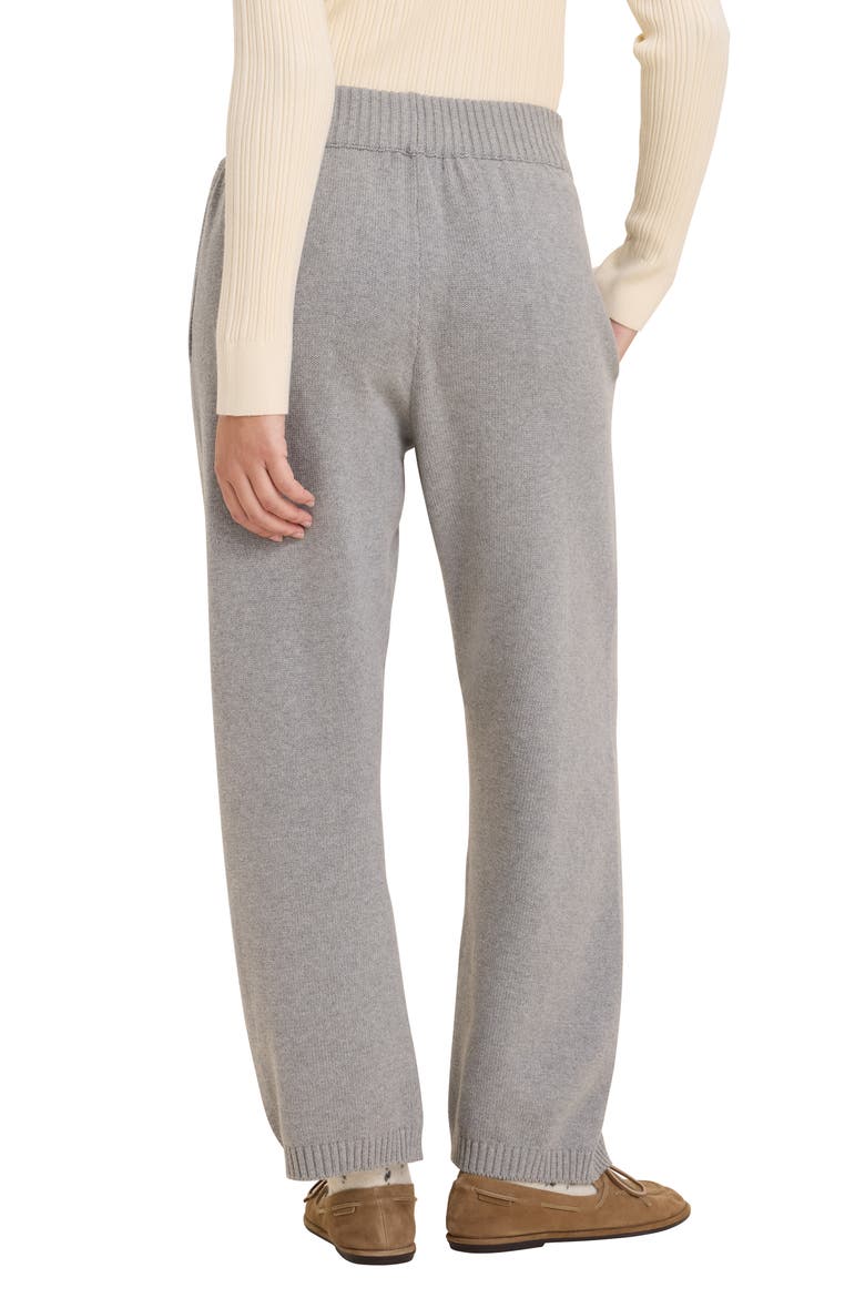 Billie High Waist Wide Leg Cotton Sweater Pants, Alternate, color, GREY HEATHER