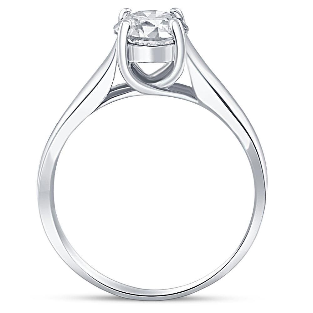 1 Ct Solitaire Round Cut Diamond Engagement Ring 14k Gold Lab Grown ...