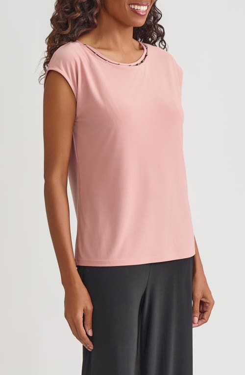 Kasper Beaded Neck Top In Pink