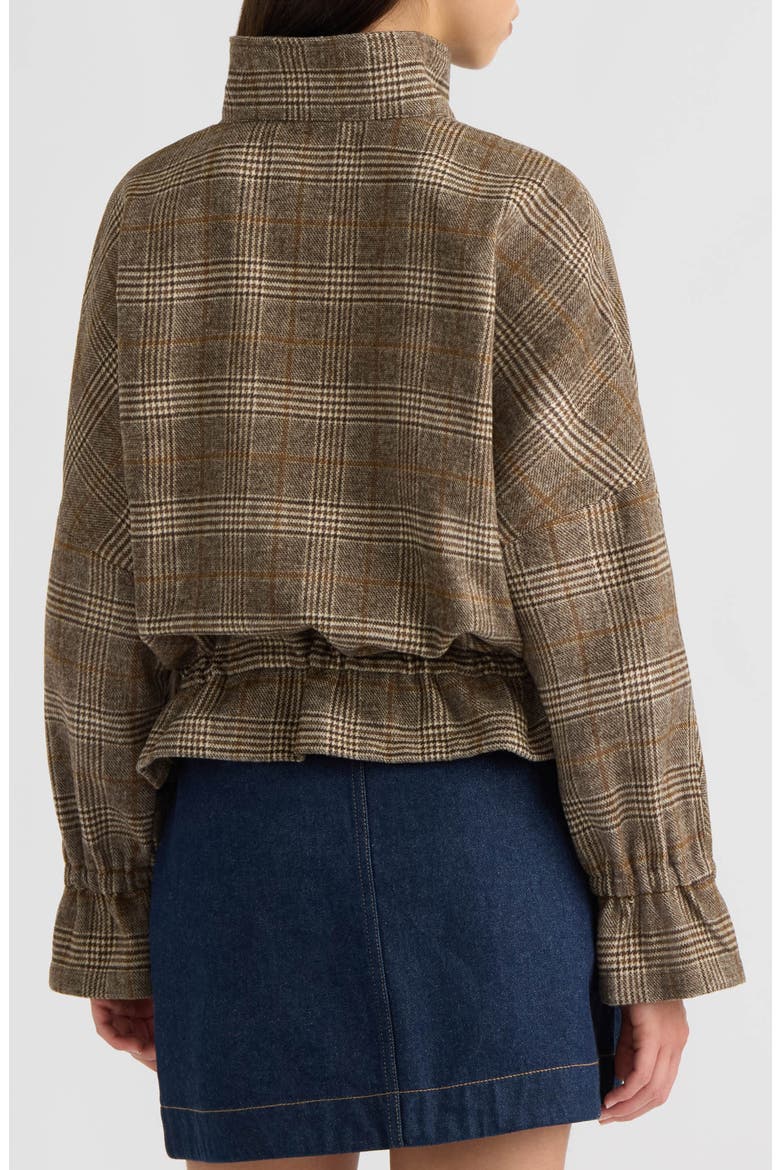 Brushed Plaid Dolman Jacket, Alternate, color, BROWN PLAID