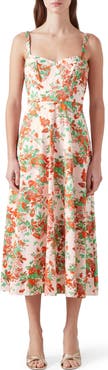 LK Bennett Floral Print Sleeveless Midi Dress