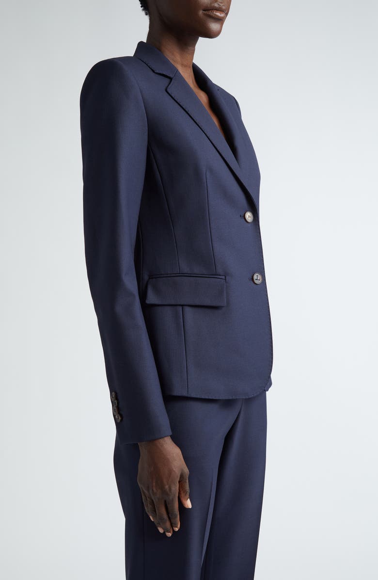 Lafayette 148 New York Fitted Stretch Wool Blazer, Alternate, color, Ink