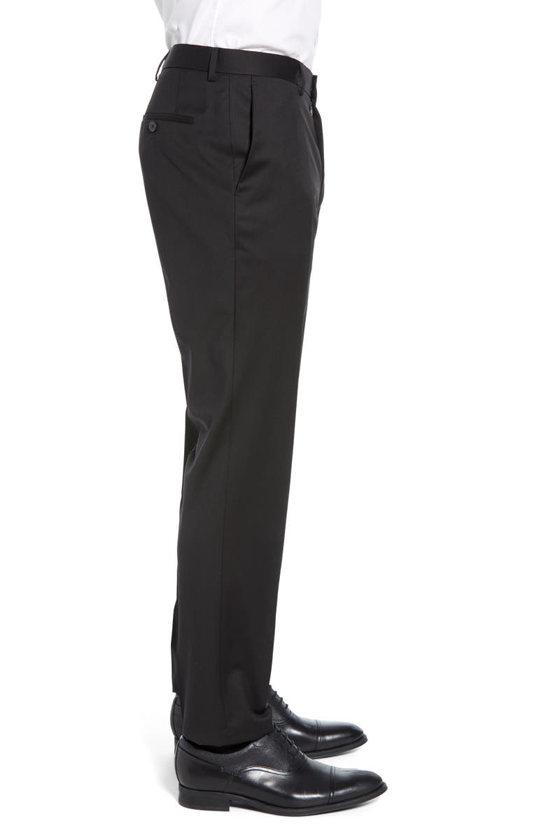 BOSS Gibson CYL Flat Front Solid Slim Fit Wool Dress Pants, Alternate, color,