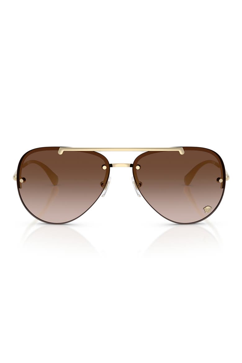 60mm Pilot Sunglasses, Main, color, PALE GOLD / BROWN GRADIENT