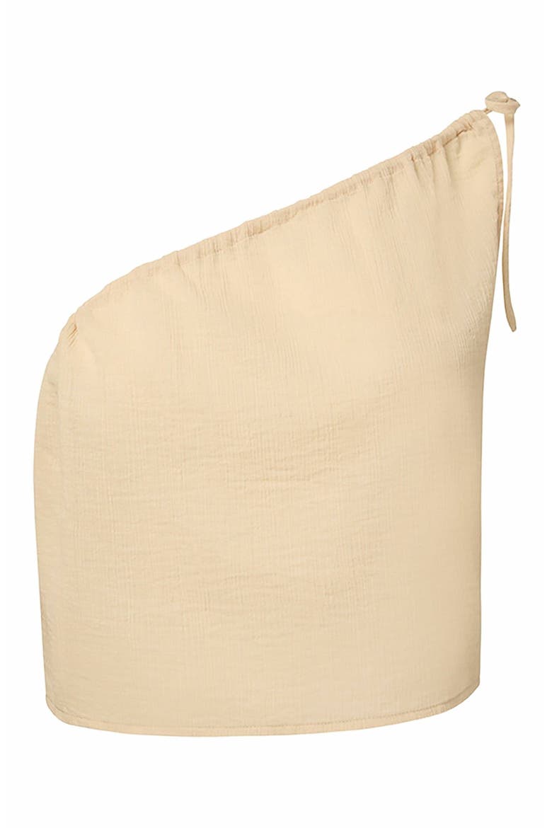 Crinkle Gauze One-shoulder Top, Alternate, color, SANDSHELL