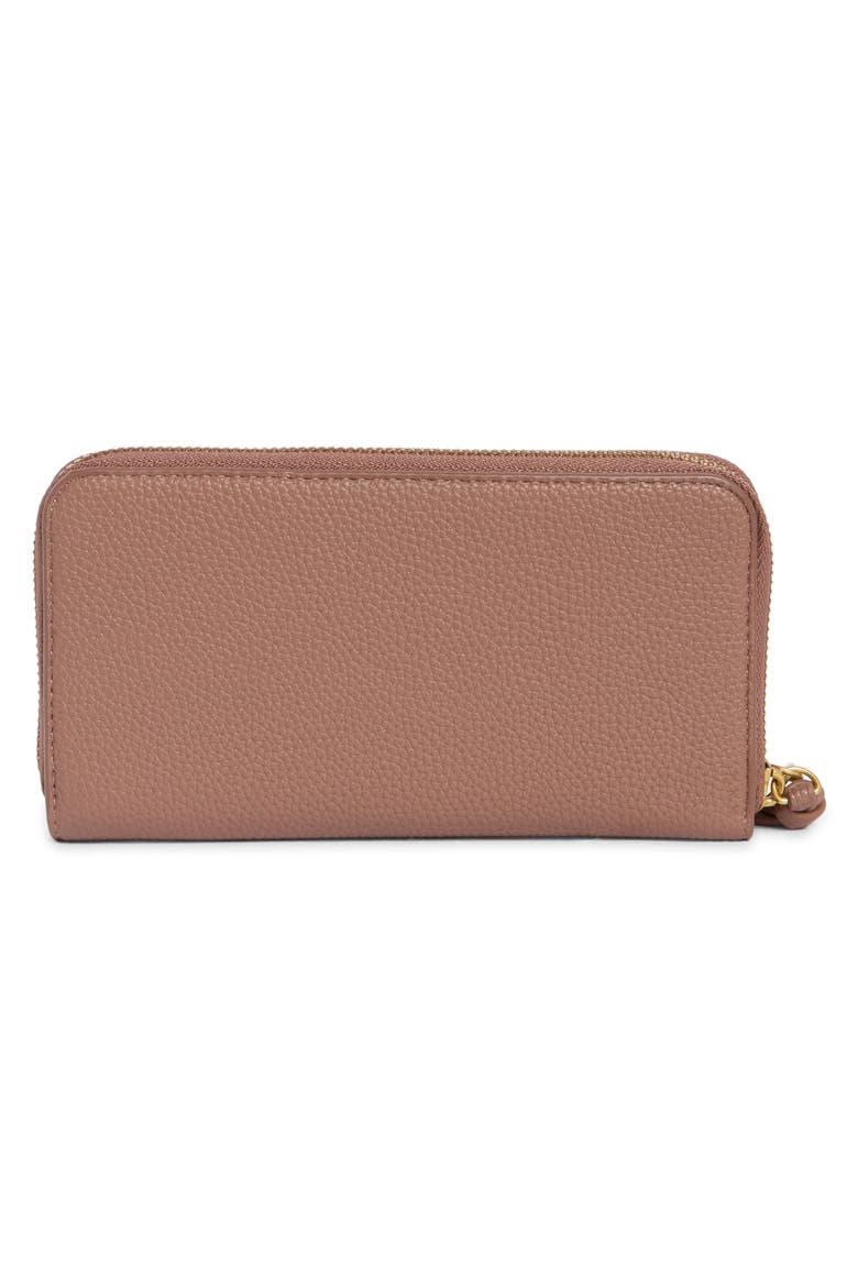 Barclay Faux Leather Zip Around Continental Wallet, Alternate, color, COFFEE