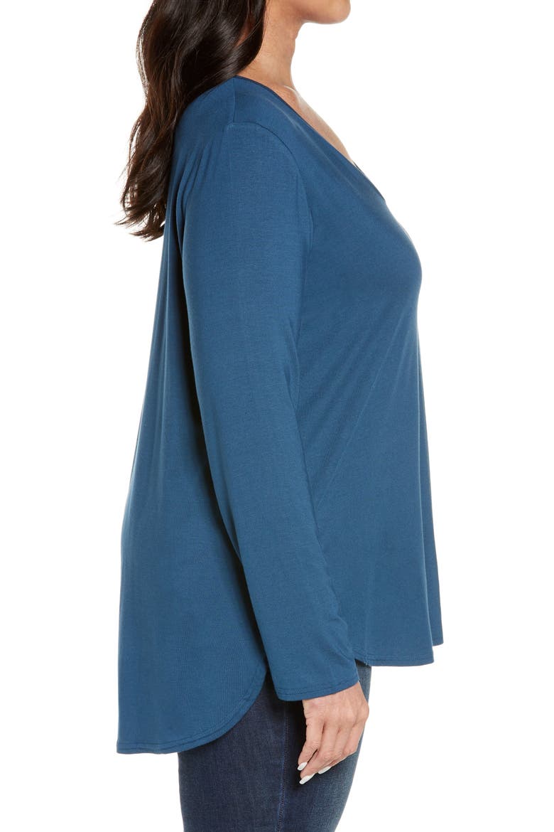 V-Neck Tunic, Alternate, color, BLUE WING