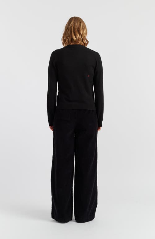 Chinti & Parker Wool-cashmere Snoopy Peekabow Cardigan In Black