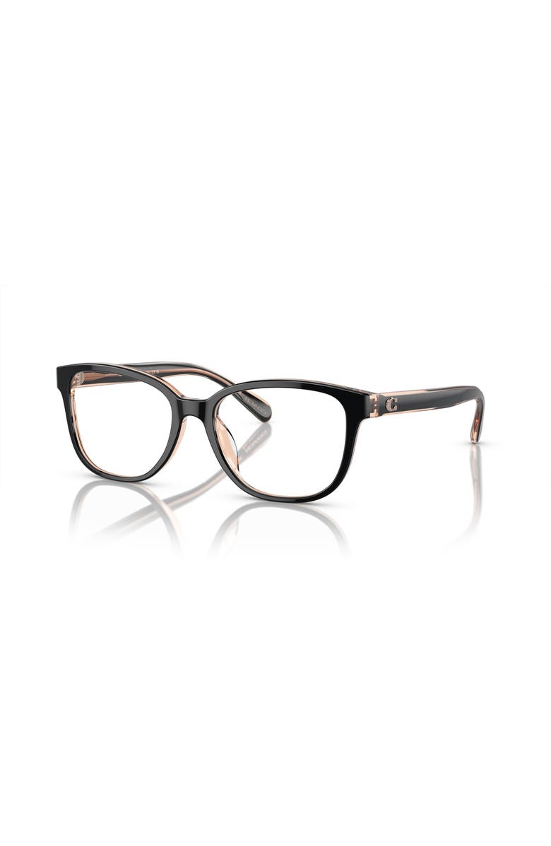 COACH 53mm Square optical glasses, Main, color, Black