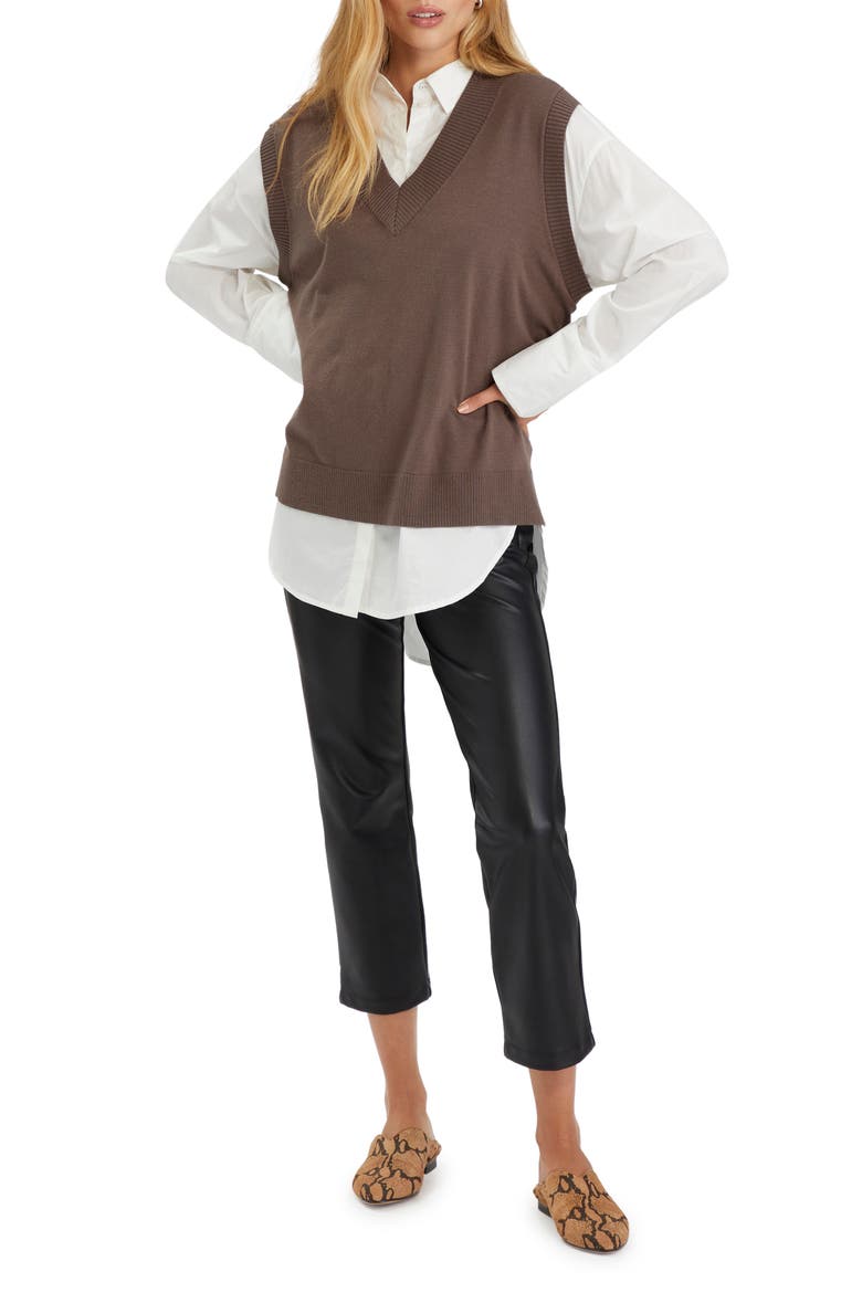 BFF Sweater Vest, Alternate, color, MINK