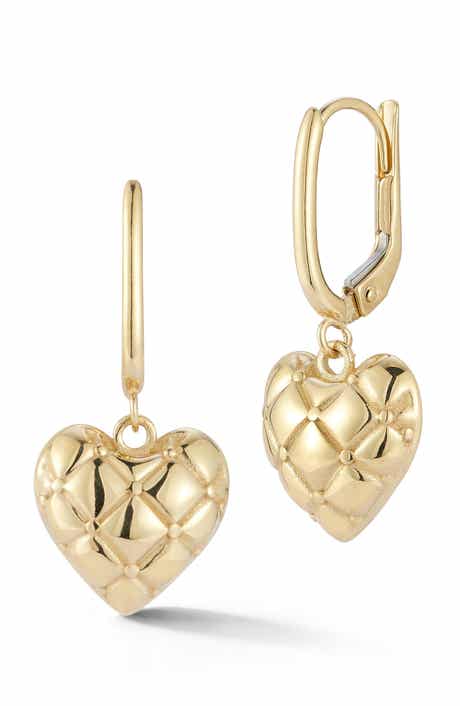 Ember Fine Jewelry Textured Heart Huggie Hoop Earrings