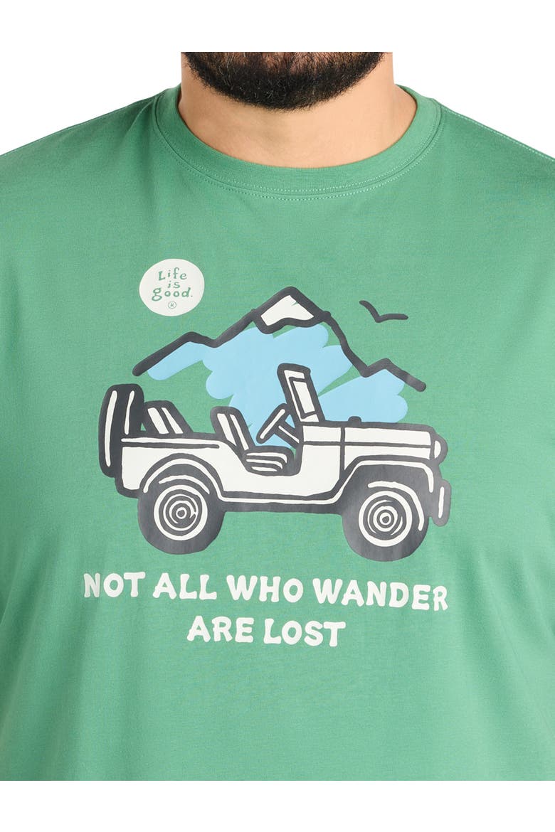 Big & Tall Not All Who Wander Are Lost Graphic T-Shirt, Alternate, color, GREEN