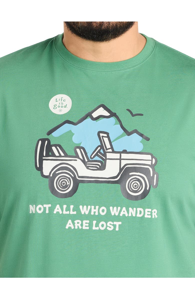 LIFE IS GOOD Big & Tall Not All Who Wander Are Lost Graphic T-Shirt, Alternate, color, Green