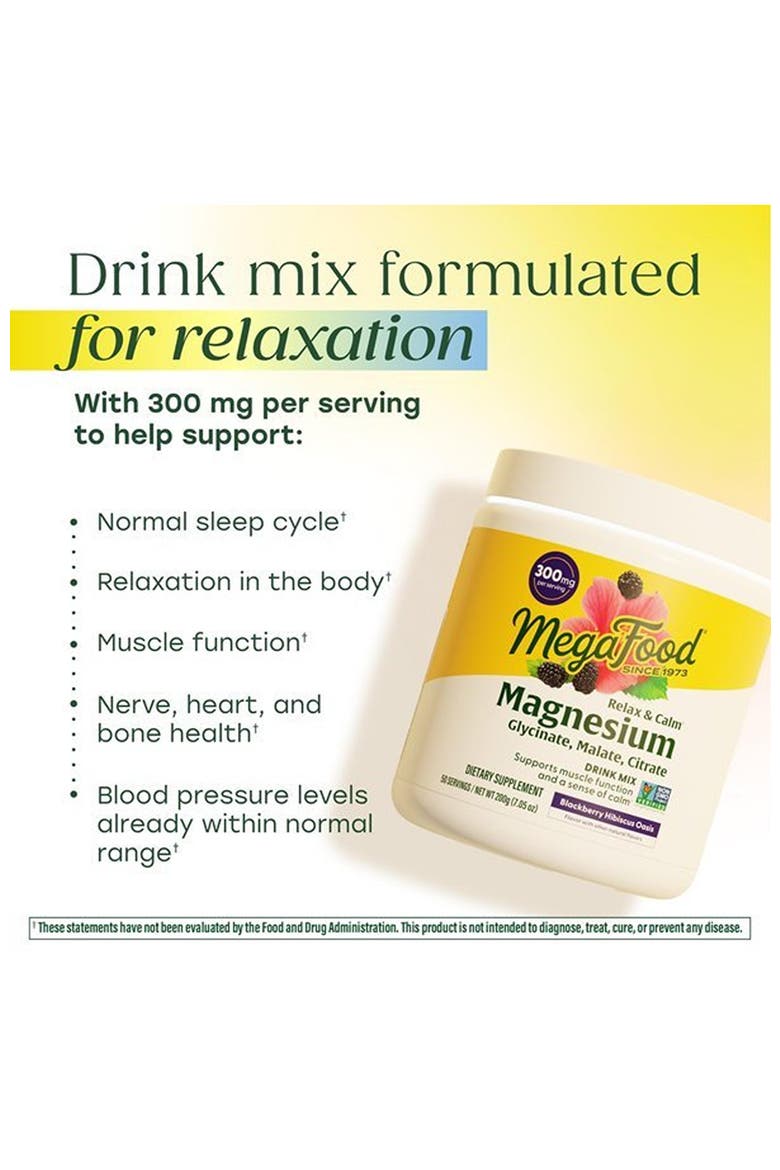 Relax & Calm Magnesium Drink Mix with Magnesium Glycinate, Citrate & Malate, Blackberry Hibiscus Oasis, 7.05oz, Alternate, color, None
