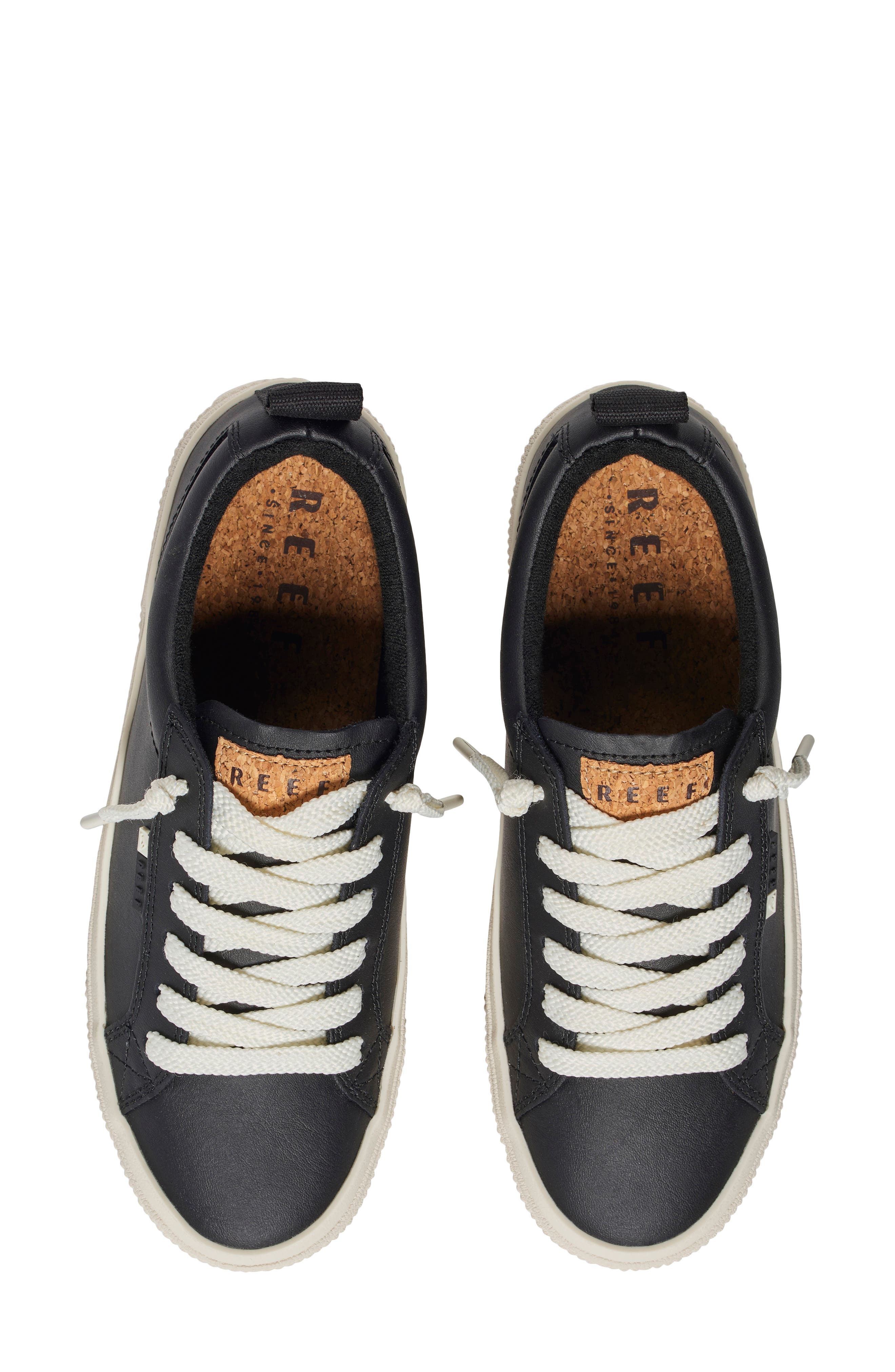 Reef Lay Day Dawn Sneaker, Alternate, color, Black Leather