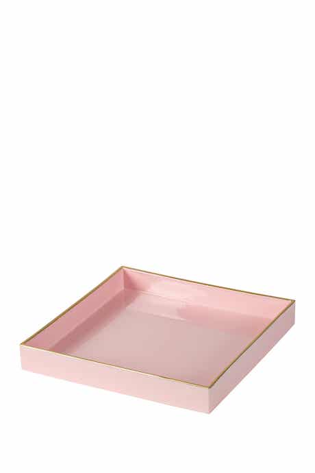 Pink Square Decorative Tray