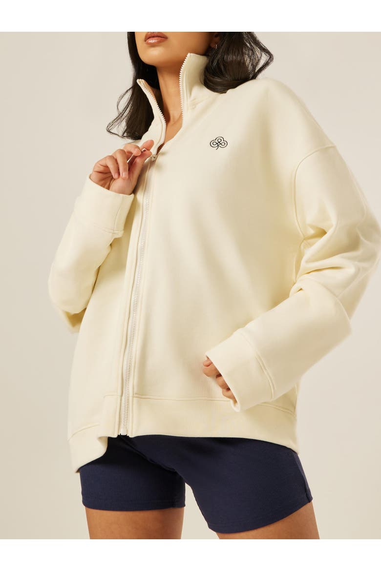Varsity Athletica Full Zip Sweatshirt, Alternate, color, Marshmallow