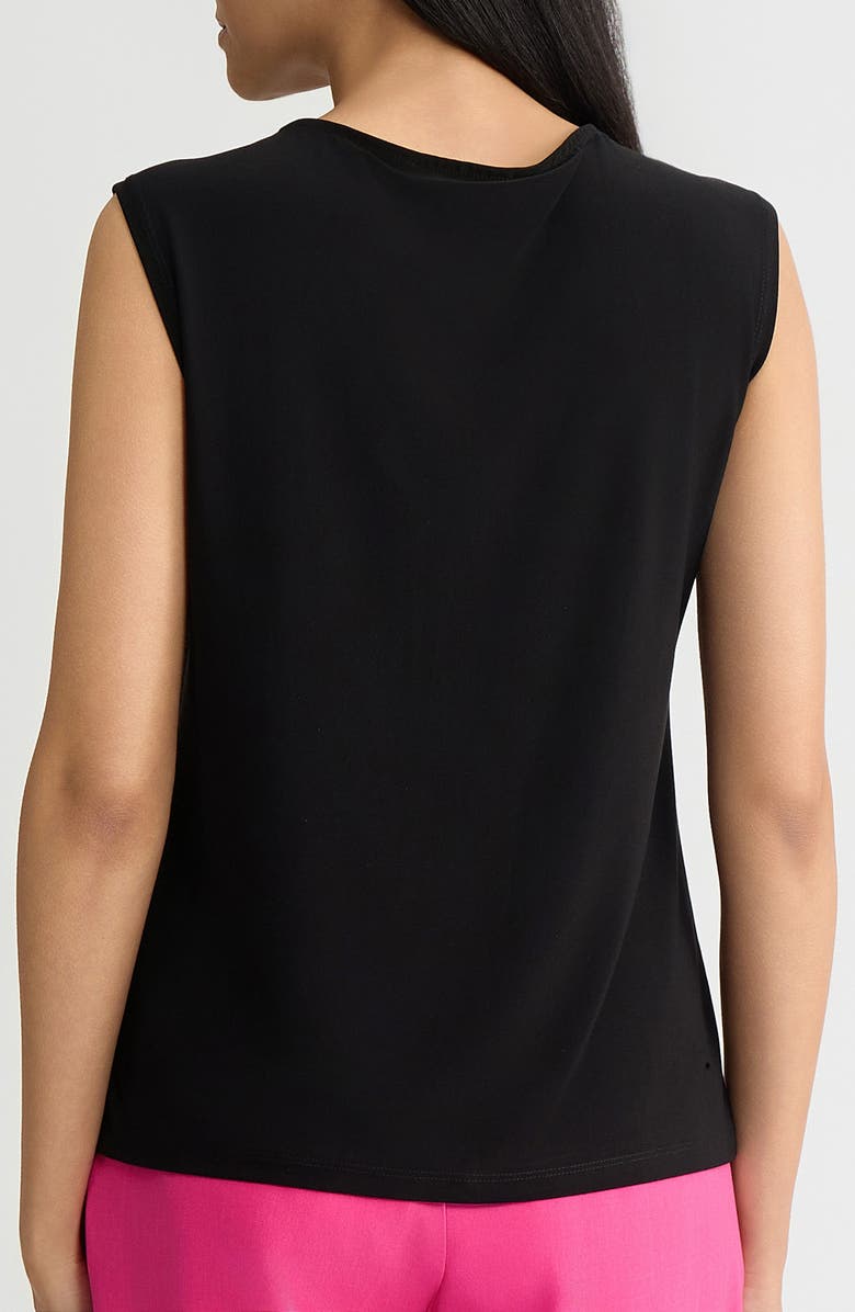 KASPER Keyhole Twist Neck Cap Sleeve Top, Alternate, color, Black