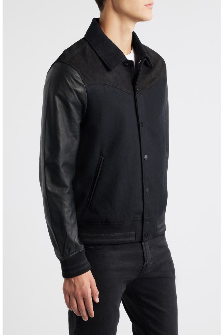 Endleton Contrast Bomber Jacket, Alternate, color, BLACK