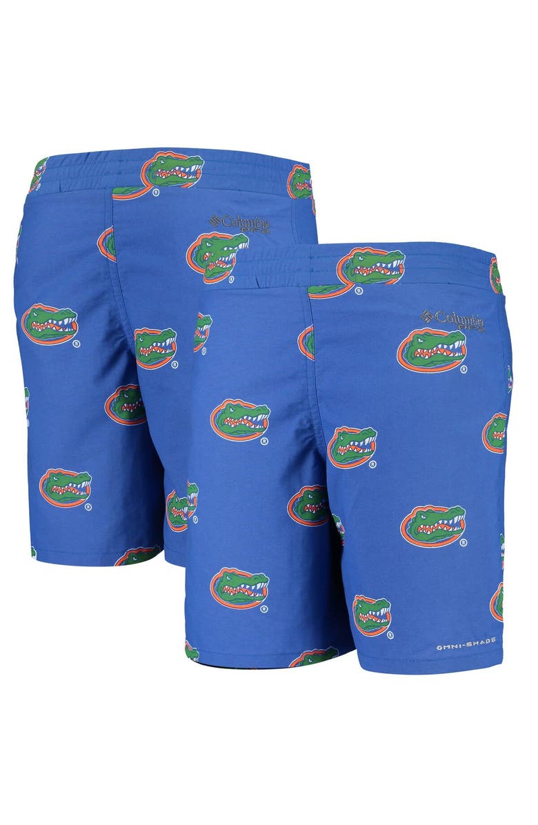 Columbia Youth Columbia Royal Florida Gators Backcast Printed Omni-Shade Shorts, Main, color, 