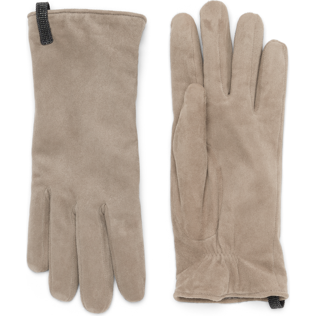 Brunello Cucinelli Suede Gloves In Neutral