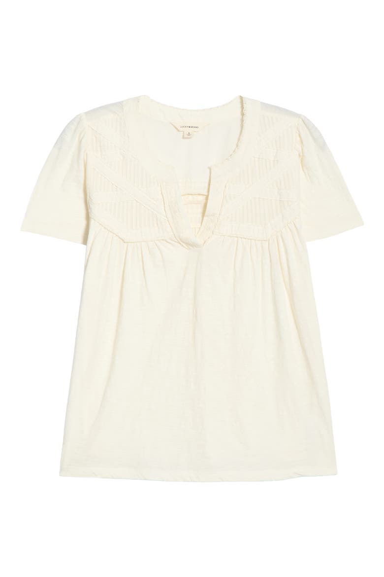 Lace Pintuck Top, Alternate, color, WHISPER WHITE